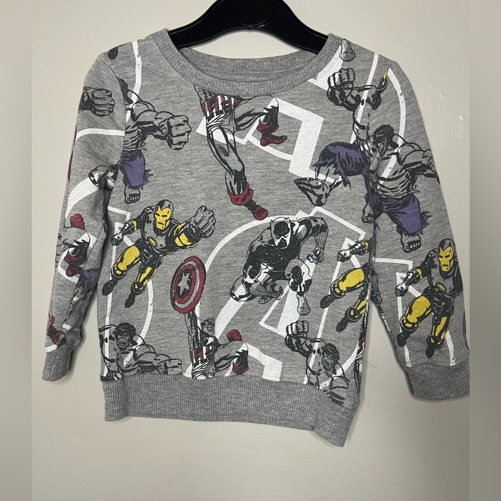 Marvel Sweatshirt Gray Boys Size 3T